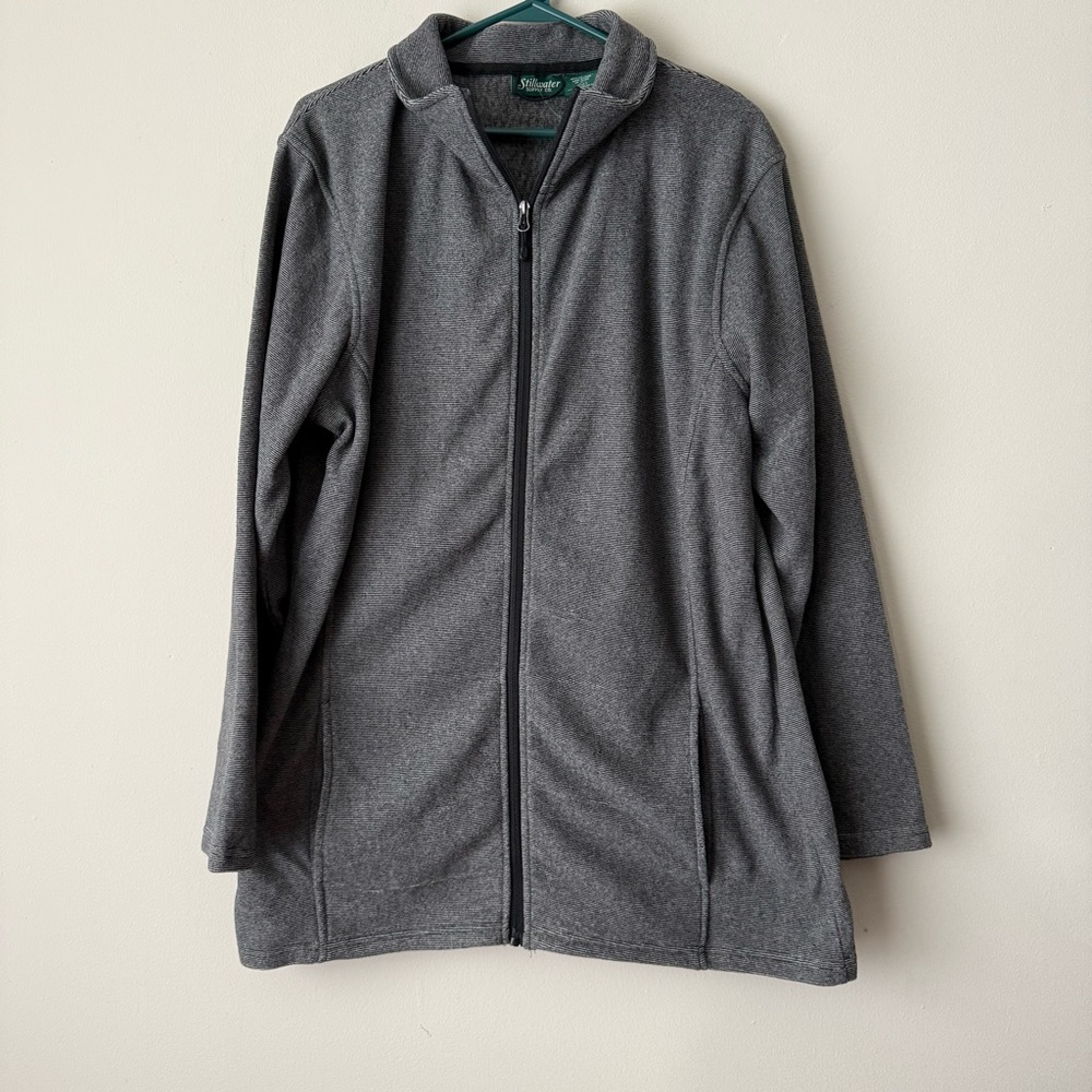 Women’s Stillwater Gray Fleece Zip-Up Jacket with Pockets Size 2XL NEW